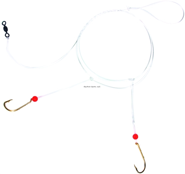 Picture of Sea Striker Porgy Hi-Lo Rig, Red Beads Sz2 Gold Bait Holder Hooks