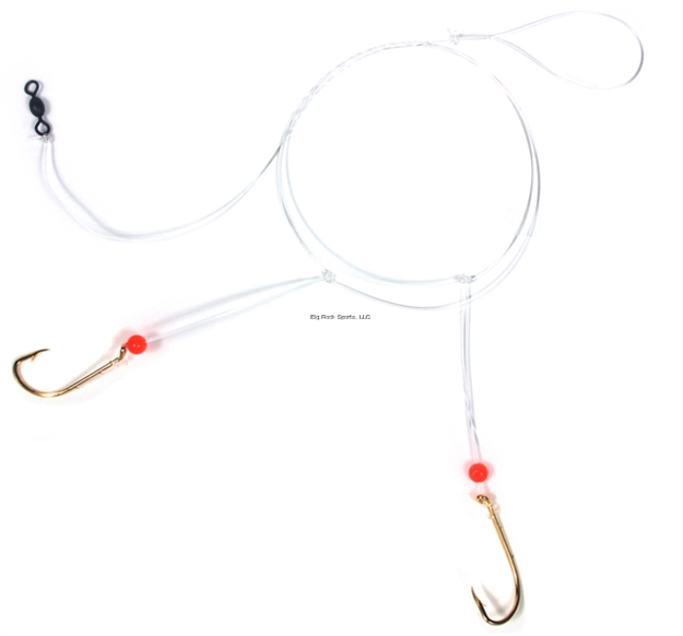 Picture of Sea Striker Porgy Hi-Lo Rig, Red Beads Sz4 Gold Bait Holder Hooks