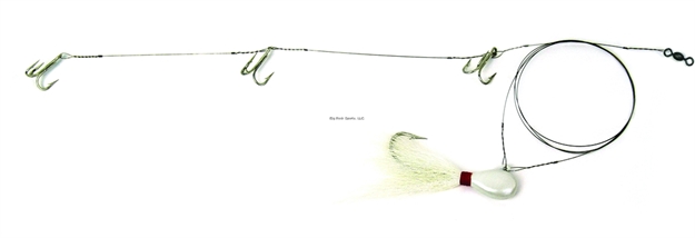 Picture of Sea Striker Ribbon Fish Rig 3Ea 4X Trebles 1Oz Bucktail #5 Solid Wire