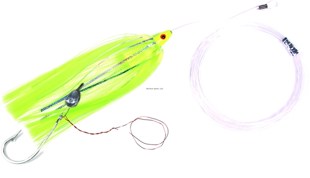 Picture of Sea Striker Rigged Ballyhoo Lure, 3/8 OZ Head, 1/2 OZ Egg Lead, Chartreuse