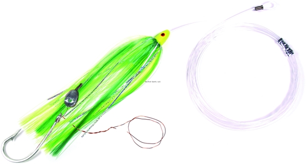 Picture of Sea Striker Rigged Ballyhoo Lure, 3/8 OZ Head, 1/2 OZ Egg Lead, Green/Chartreuse