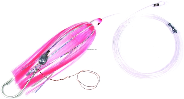 Picture of Sea Striker Rigged Ballyhoo Lure, 3/8 OZ Head, 1/2 OZ Egg Lead, Pink