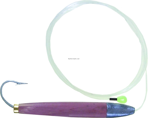 Picture of Sea Striker Rigged Cedar Plug, 6", 10/0 Hook, 8 FT 150 LB Mono Leader, Unpainted/Natural