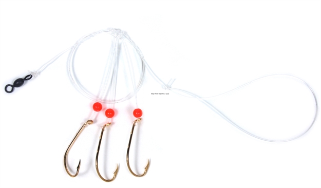Picture of Sea Striker Sea Bass Hi-Lo Rig, 3 - 2/0 Gold Bait Holder Hooks, W/Red Bead