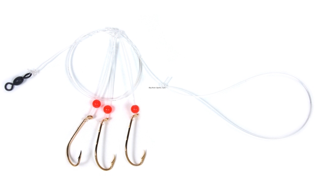 Picture of Sea Striker Sea Bass Hi-Lo Rig, 3 - #3 Gold Bait Holder Hooks, W/Red Bead