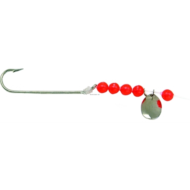 Picture of Sea Striker Snelled Hooks 6Pk Sz2 Pacific Bass Red Beads, Nickel Spinner, 12" Leader