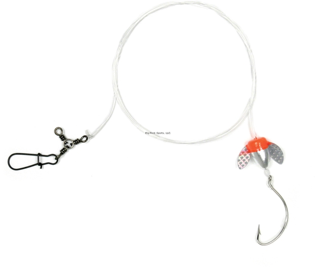 Picture of Sea Striker Spin-N-Glo Fluke Rig, 1/0 Nickel Wide Gap Hook, 42" 30 LB Mono, Chrome