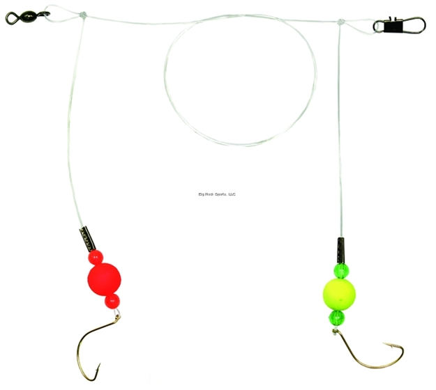 Picture of Sea Striker Spot/Kingfish/Mullet Rig, #6 Gold Wide Gap Hooks, 1/2" Round Red & Yellow Floats