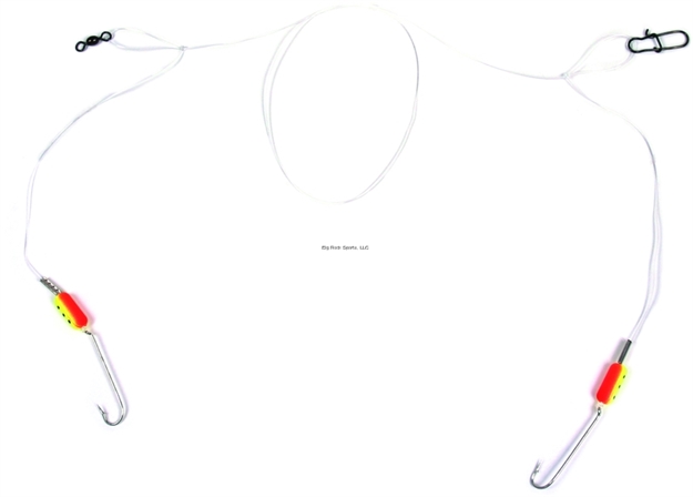 Picture of Sea Striker Spot/Whiting/Pompano Rig, #6 Pacific Bass Hooks, 2 Tone Red/Yellow Floats