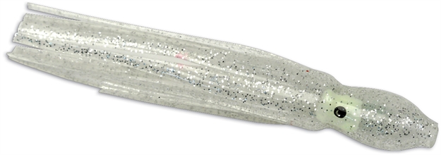 Picture of Sea Striker Squid Skirt With Eye, 3", Clear/Silver Flake, 5/Pack