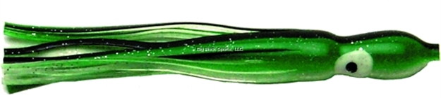 Picture of Sea Striker Squid Skirt With Eye, 3", Green/Black Stripe/Silver Flake, 5/Pack
