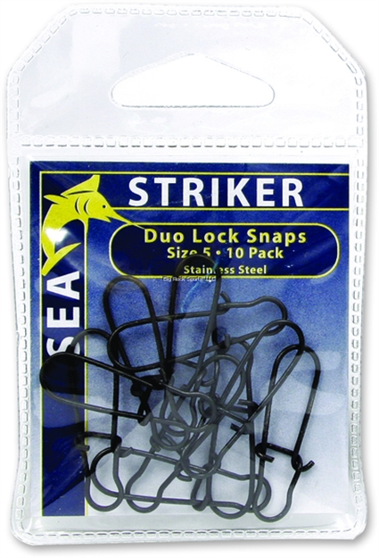 Picture of Sea Striker Stainless Duo-Lock Snaps Sz5, 85 LB Test, Black 10Pk