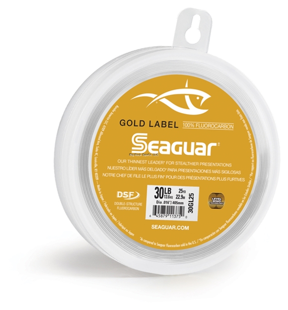 Picture of Seaguar Gold Label 100% Fluorocarbon Leader 15Lb 25Yd 15GL25