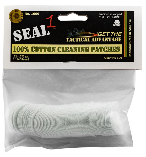 Picture of  Seal 1 1009 Cleaning Patches  22-270 Cal Cotton 1.25" 100 Per Pack 794504182309