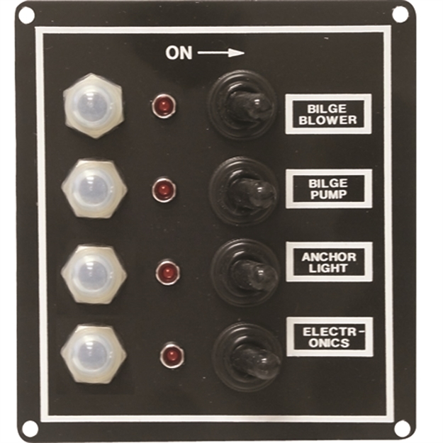 Picture of Seasense 4 Gang Led Switch Panel-Breakers And Rubber Boots