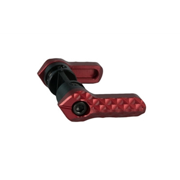 Picture of  Seekins Precision 0011580012 Safety Selector 60/90 Degree Red Anodized Aluminum Ambidextrous 811452029354