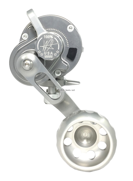 Picture of Seigler SG (Small Game) Smoke/Silver Lever Drag Fishing Reel RH Lever Drag, 7 Brg, 6:1, 275Yd #20 Mono, 450Yd #50 Braid