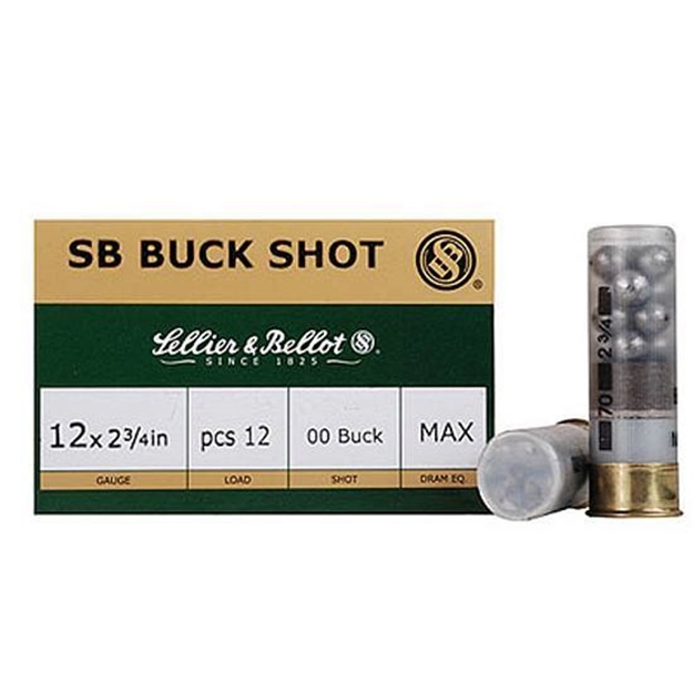 Picture of  Sellier & Bellot Sb12bsc Hunting  12Gauge 2.75" 12Pellets 1 1/4Oz 00Buck Shot 25 Box/10 Case 754908532988