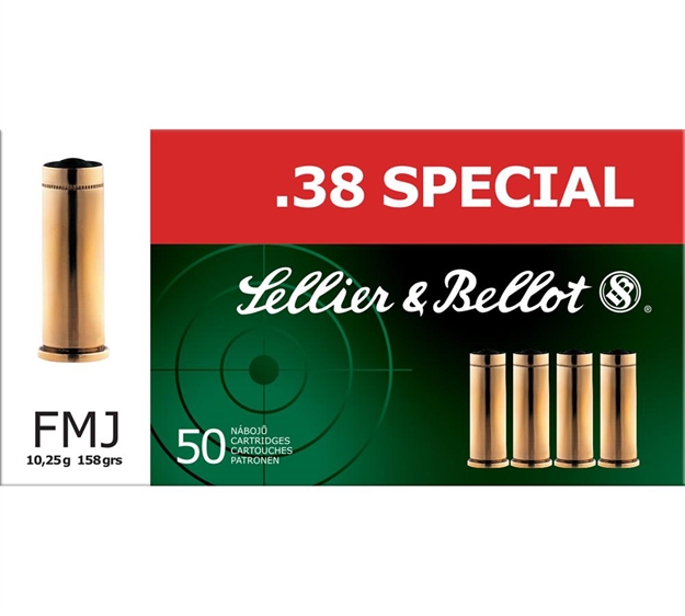 Picture of Sellier & Bellot Sb38p Handgun  38Special 158Gr Full Metal Jacket 50 Per Box/20 Case 754908500482 -