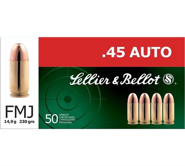 Picture of Sellier & Bellot Sb45a Handgun  45Acp 230Gr Full Metal Jacket 50 Per Box/20 Case 754908500253 -