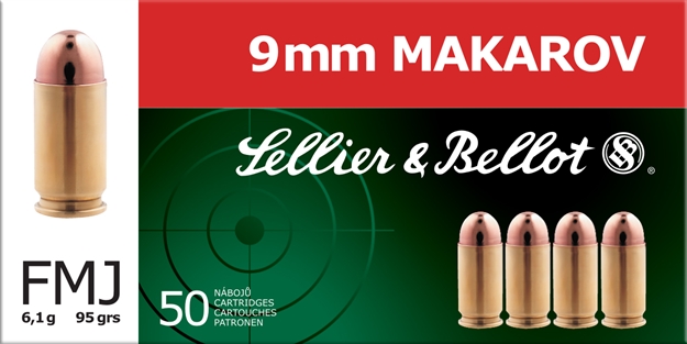Picture of Sellier & Bellot Sb9mak Handgun  9X18makarov 95Gr Full Metal Jacket 50 Per Box/20 Case 754908500161