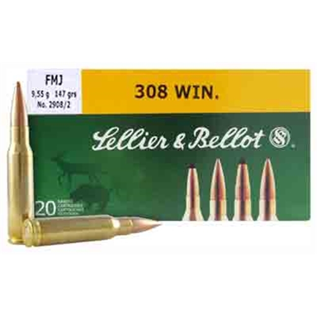 Picture of Sellier & Bellot Sb308a Rifle  308Win 147Gr Full Metal Jacket 20 Per Box/25 Case 754908511358 -