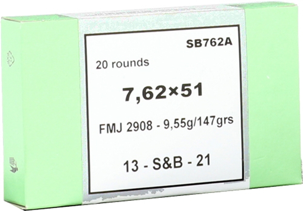 Picture of Sellier & Bellot Ammo 7.62X51 .308 Win. 147Gr.Fmj 20-Pack