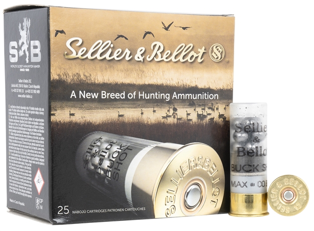 Picture of  Sellier & Bellot SB12BSG Hunting  12 Gauge 2.75" 9 Pellets Shotgun Shot 25 Bx/10 CS 8590690212781