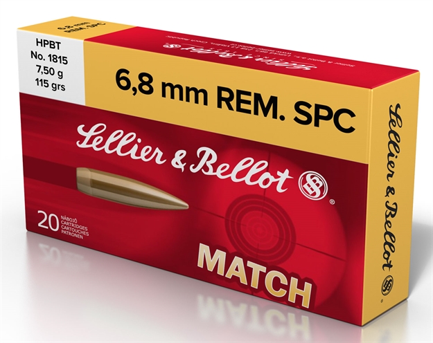 Picture of Sellier & Bellot Sb68d Rifle Hunting  
6.8Mm Remington Spc 115 GR Boat Tail Hollow Point 20 Bx/ 30 CS