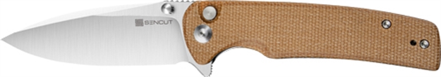 Picture of Sencut Knife Sachse 3.47" Brown Micarta/Satin Bttn Lock! S210073