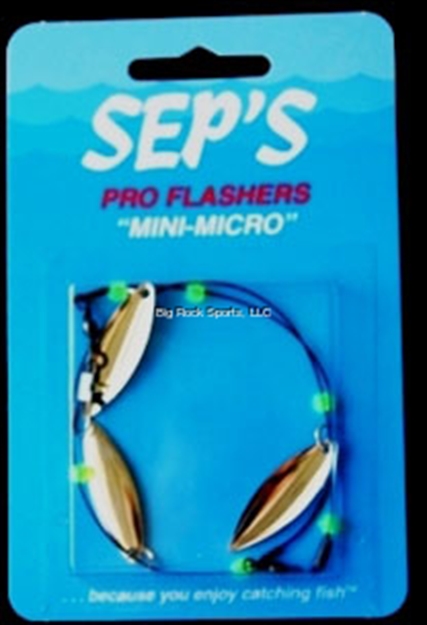 Picture of Sep's Mini Micro Flasher, Willow Leaf, Silver/Chartreuse Bead