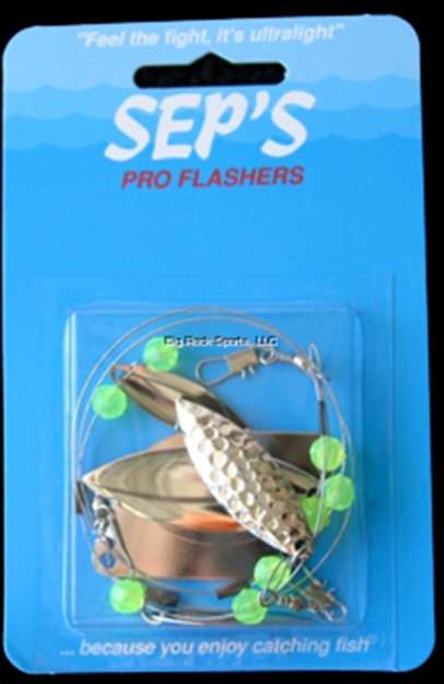 Picture of Sep's Pro Flasher, Willow Blades, Silver/Chartreuse Bead