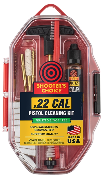 Picture of  Shooters Choice Srs22p Pistol Cleaning Kit 22 Cal/Red Plastic Case