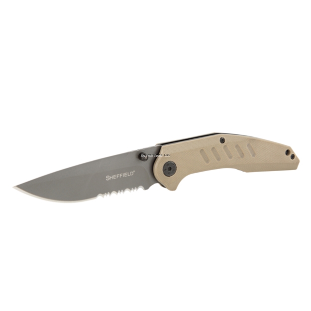 Picture of Sheffield Antietam Folder 3.5 IN Tan G-10 Handle Comboedge