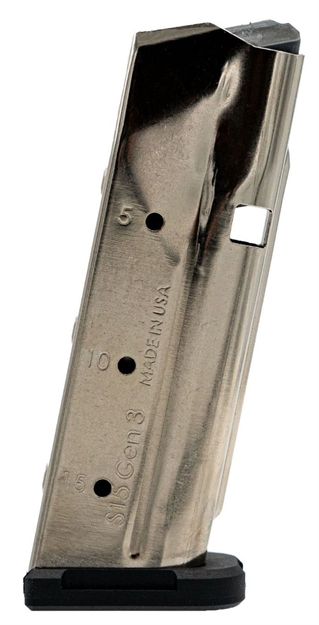 Picture of  Shield Arms Sas15ngen3 S15 Magazine Gen 3 15Rd Flush 9Mm Luger Fits Glock 48/43X Nickel Steel