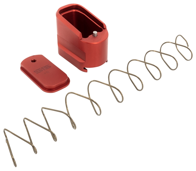 Picture of  Shield Arms Sas15me5red Magazine Extension  5Rd Compatible W/ Shield Arms S15 Magazine, Red Anodized Aluminum 853465008223
