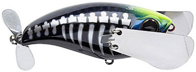 Picture of Jackall Lures Pompadour JR Topwater Bait, 2.59", 5/8 Oz, Black Bone, Floating