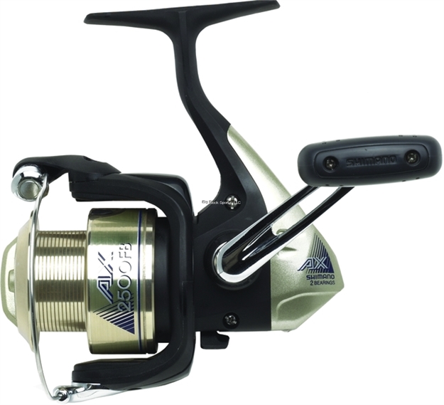 Picture of Shimano AX 2500 FB Spinning Reel, Clam Pack, Rh, 1Bb + 1Rb, 5.2:1 Ratio, Diecast Alum Spool, Braid 10/170, 15/145, 30/95