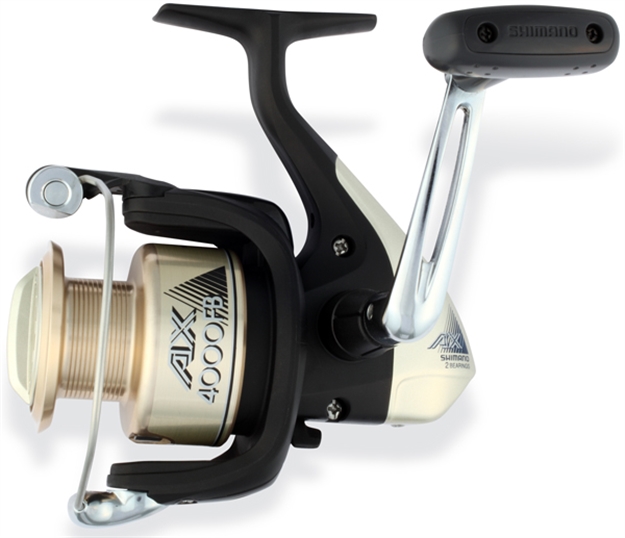 Picture of Shimano AX 4000 FB Spinning Reel, Rh, 1Bb + 1Rb, 5.2:1 Ratio, Diecast Alum Spool, Braid 15/265, 30/175, 50/145