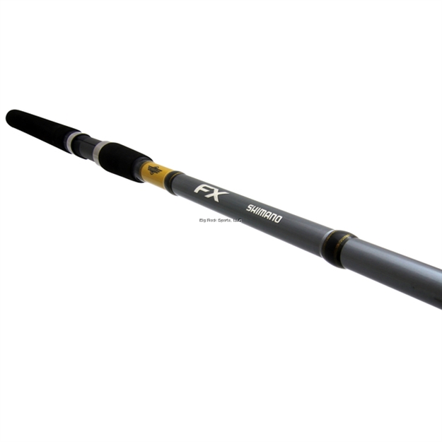 Picture of Shimano FX Aeroglass Spin Rod, 7', Fast, Mh, 2 Pc, 1/2-3 OZ Lure, 15-30 Braid, Aluminum Oxide Guides, Eva Handle