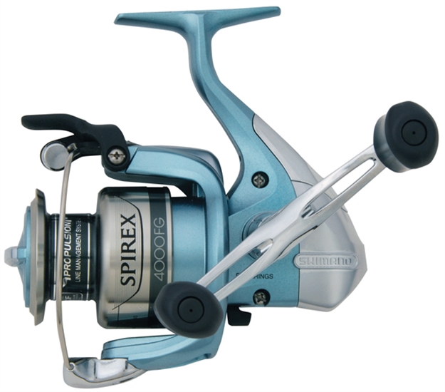 Picture of Shimano Spirex 4000 FG Spinning Reel, Ambi, 5Bb + 1Rb, 5.7:1 Ratio, Alum Spool, Braid 15/265, 30/175, 50/145
