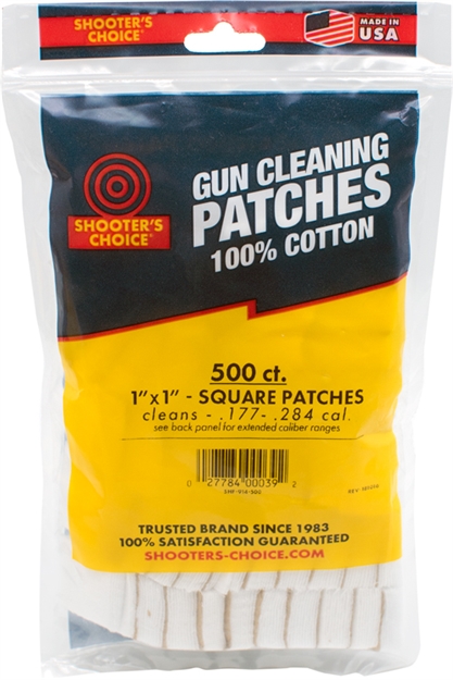Picture of Shooters Choice Choice 1" Square Cleaning Patches 500 Pack SHF-914-500 027784000392