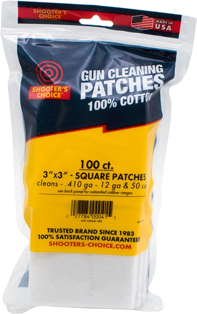Picture of Shooters Choice Choice 3" Square Cleaning Patches 100 Pack SHF-919SQ-100 027784004154