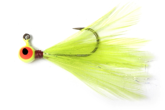 Picture of Shur Strike 00 Feather Jigs W / Accent 1/32 Oz, 2/Pk, Chartreuse