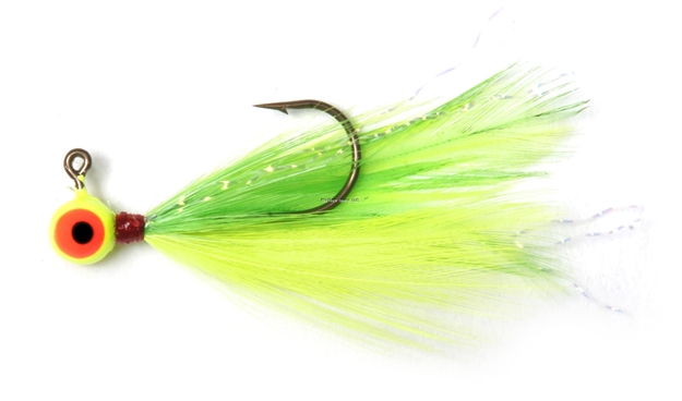 Picture of Shur Strike 00 Feather Jigs W / Accent 1/64 Oz, 2/Pk, Lime / Chartreuse