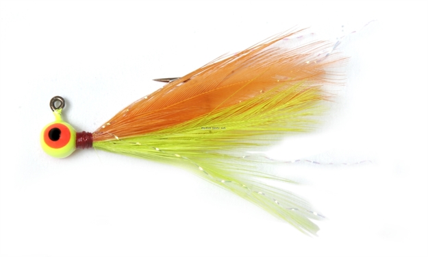 Picture of Shur Strike 00 Feather Jigs W / Accent 1/64 Oz, 2/Pk, Orange / Chartreuse