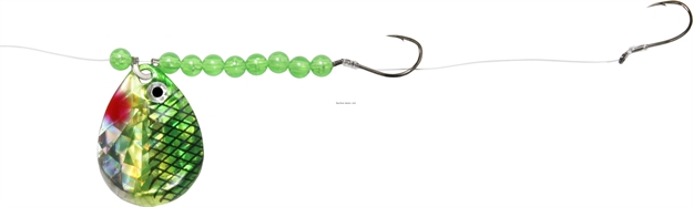 Picture of Shur Strike Elite Crawler Rig #3 Colorado Hex Dbl. Hook 72" - Lime / Chart Shad