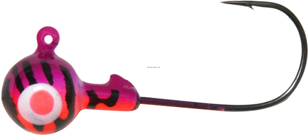 Picture of Shur Strike Round Head / UV Jig 3/8 Oz, 5/Pk - Fl. Red/Purp/Blk.