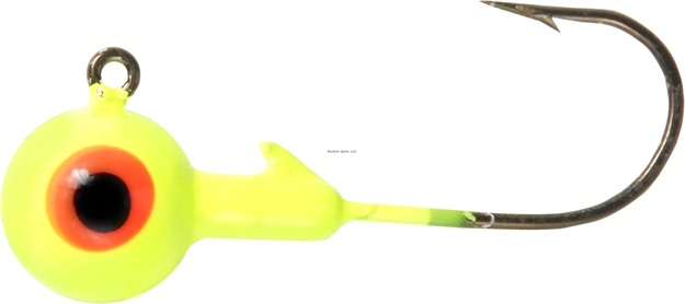 Picture of Shur Strike Round Head Jig 1/4 Oz. Bronze Hook, 25Pk - Chartreuse