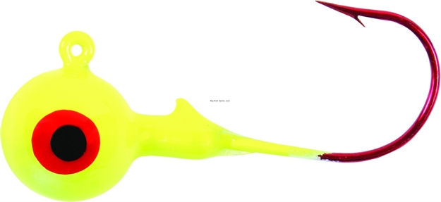 Picture of Shur Strike Round Head Jig Red Hook 3/8 Oz.Chartreuse 25Pk